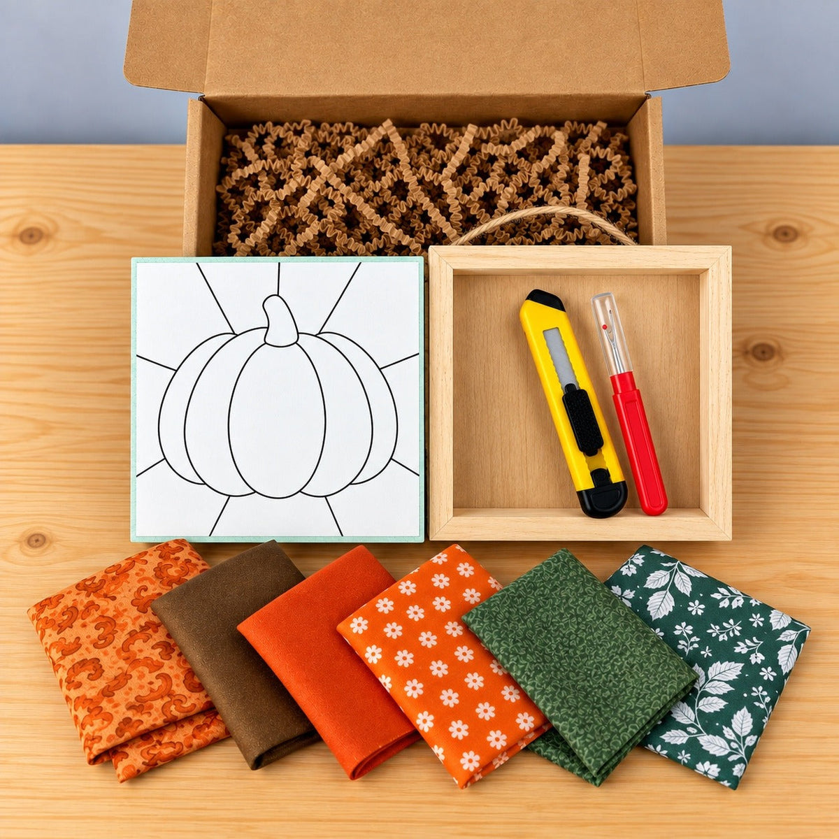 Kinusaiga Craft Kit: Pumpkin, 5" × 5"