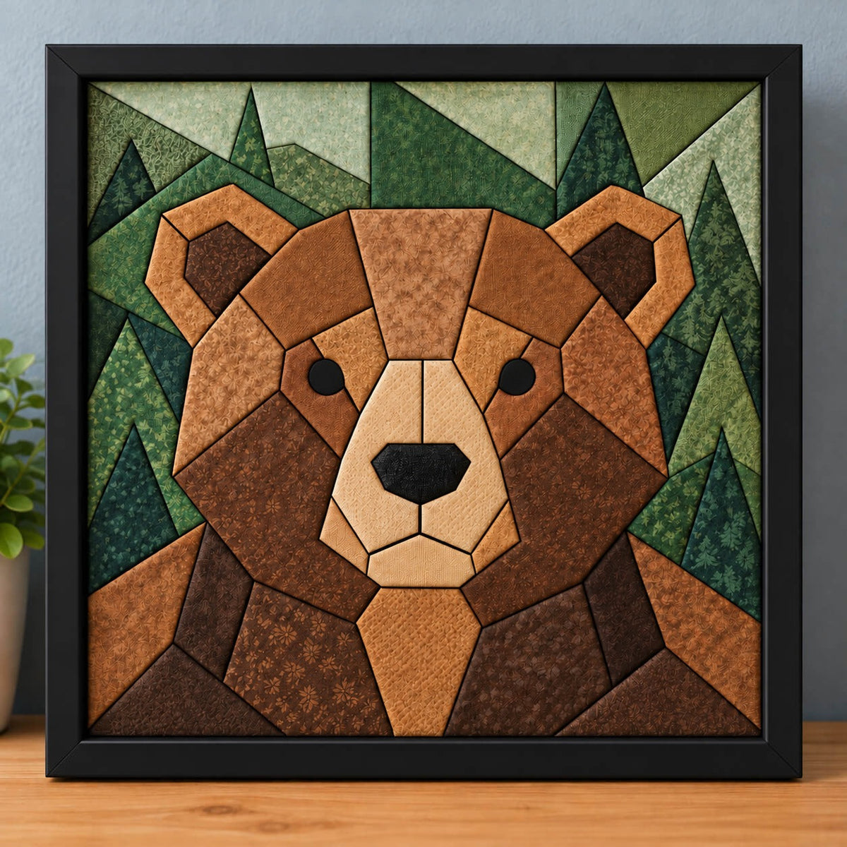 Kinusaiga Craft Kit: Chunky Brown Bear, 8" × 8"