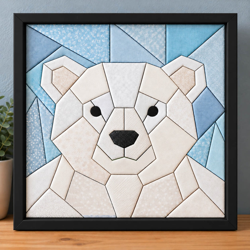 Kinusaiga Craft Kit: Chunky Polar Bear, 8" × 8"