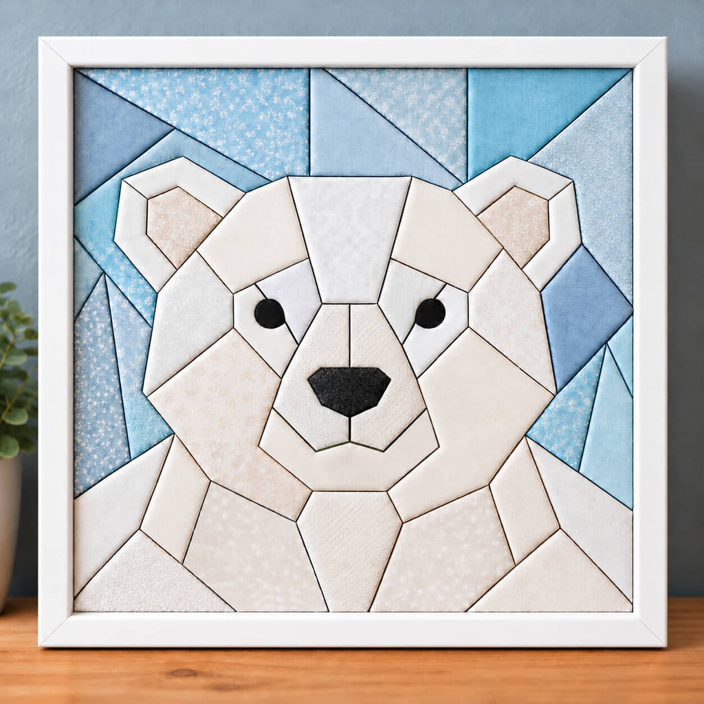 Kinusaiga Craft Kit: Chunky Polar Bear, 8" × 8"