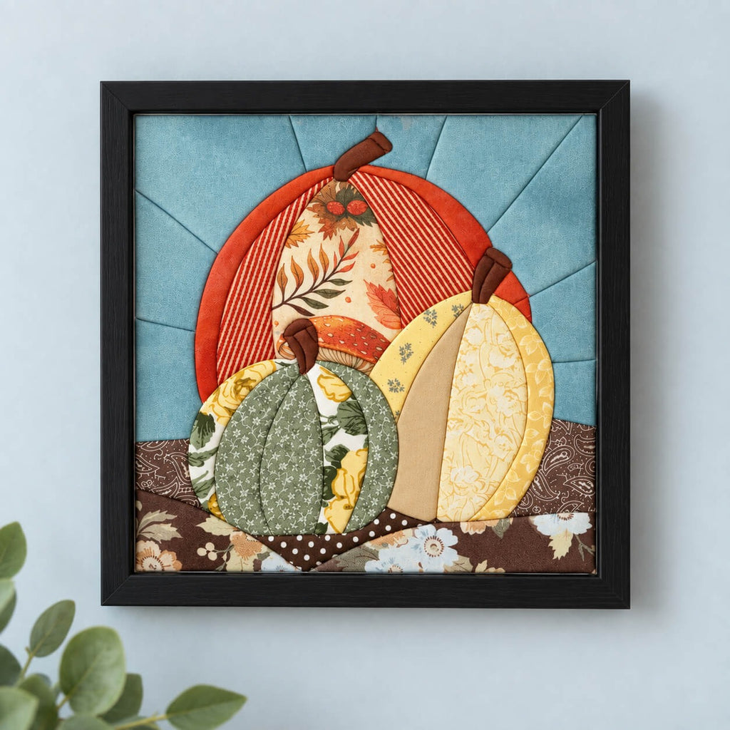 Kinusaiga Craft Kit: Pumpkin Trio, 8" × 8"