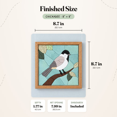 Kinusaiga Craft Kit: Chickadee, 8" × 8"