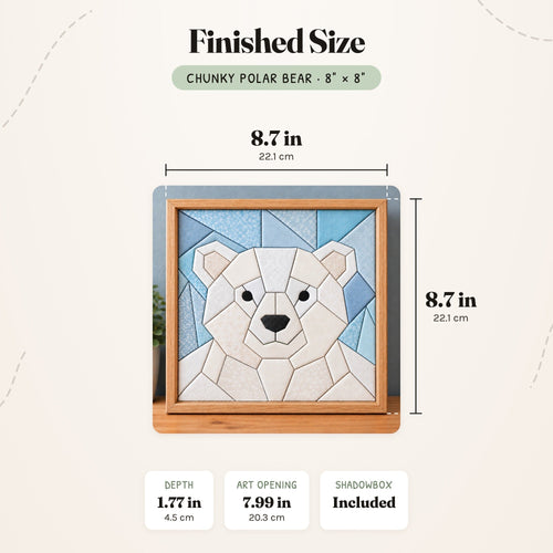 Kinusaiga Craft Kit: Chunky Polar Bear, 8" × 8"