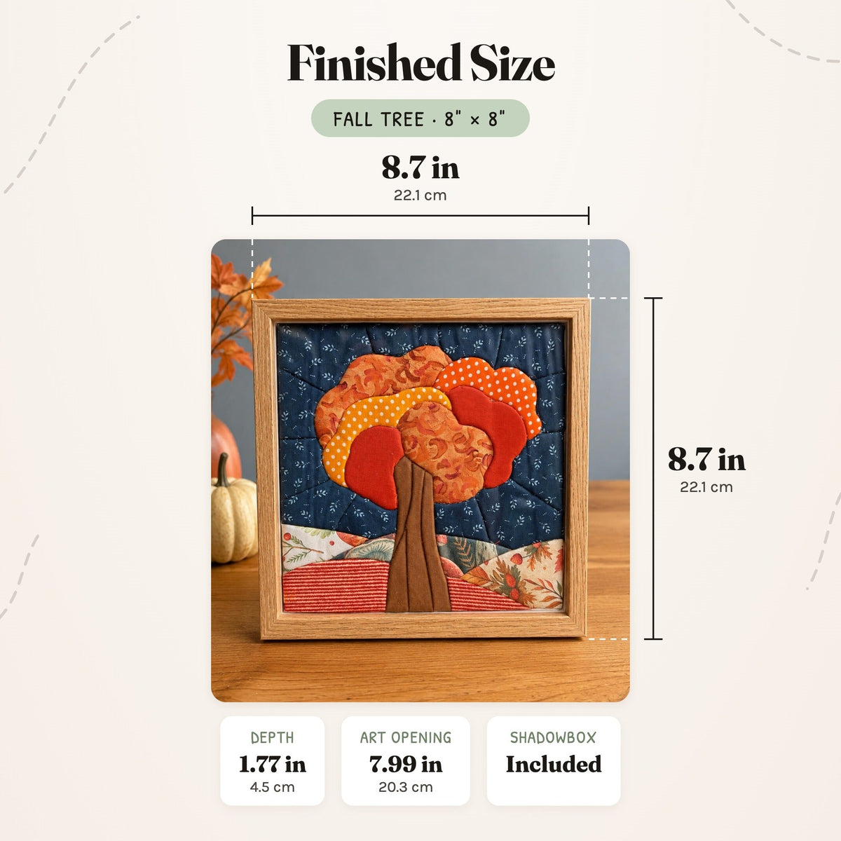Kinusaiga Craft Kit: Fall Tree, 8" × 8"