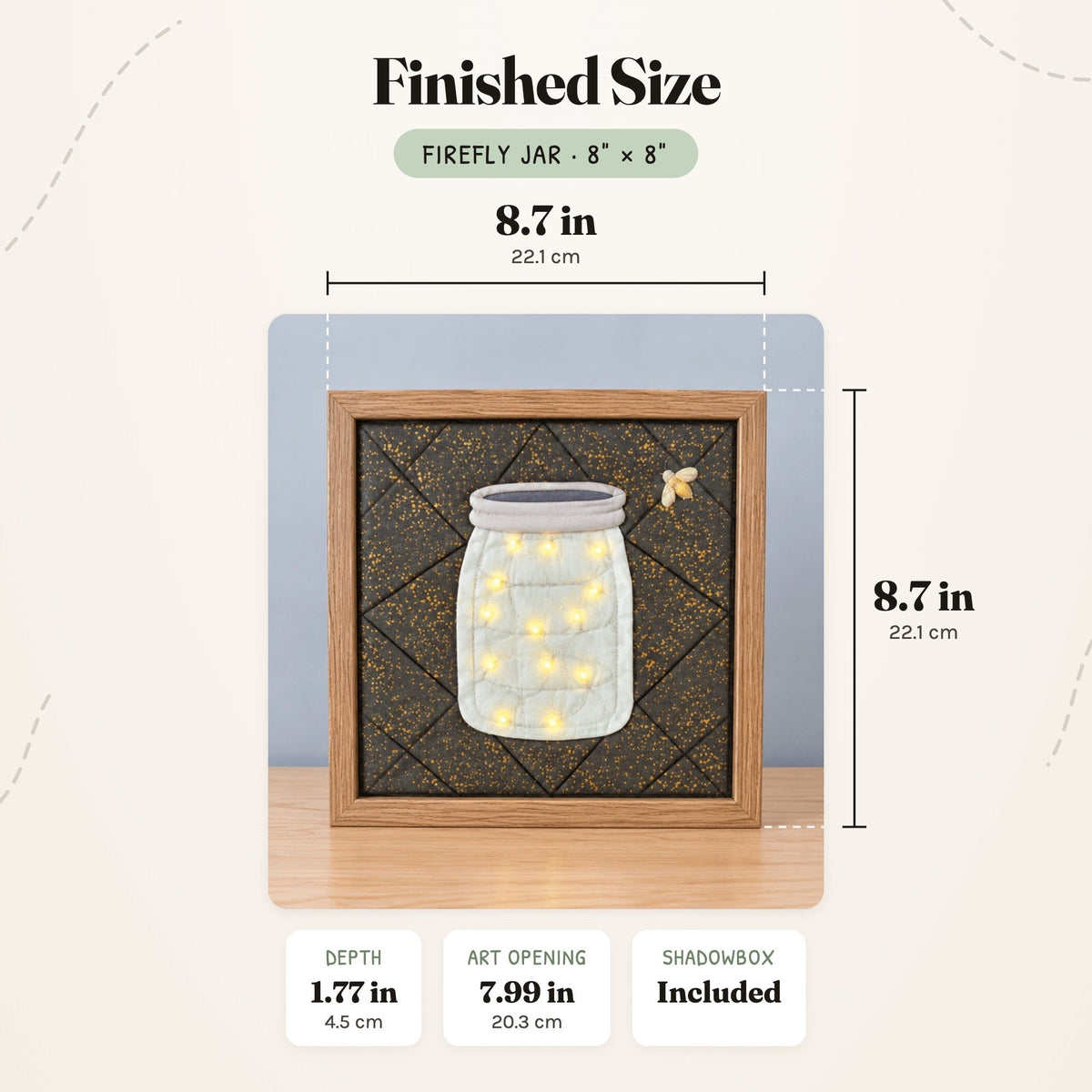 Kinusaiga Craft Kit: Firefly Jar, 8" × 8"
