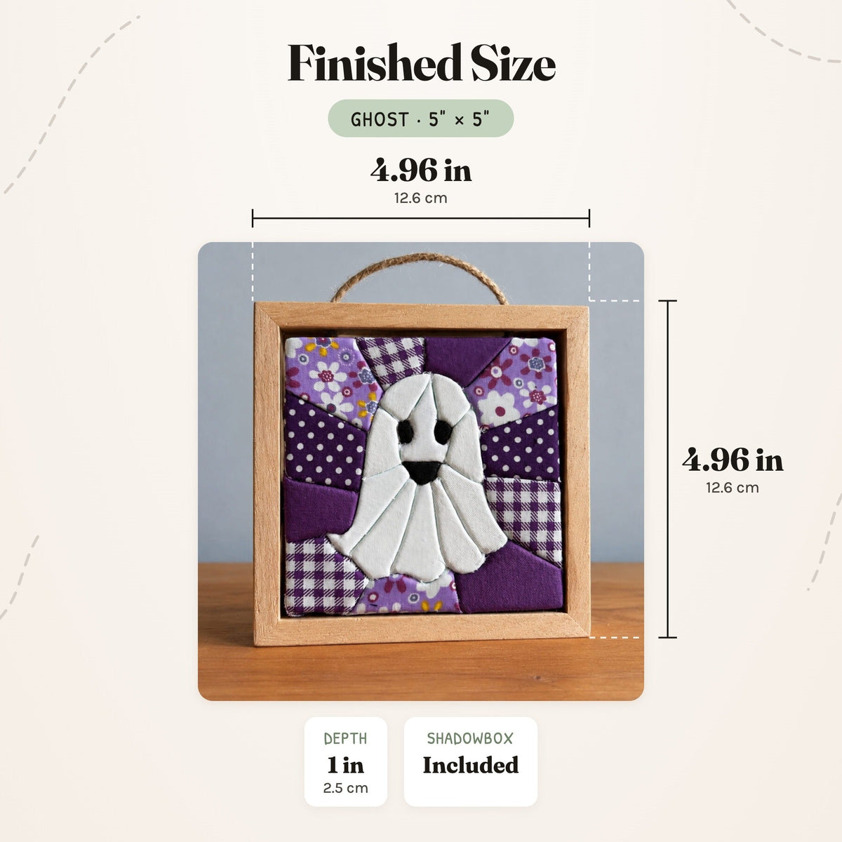 Kinusaiga Craft Kit: Ghost, 5" × 5"