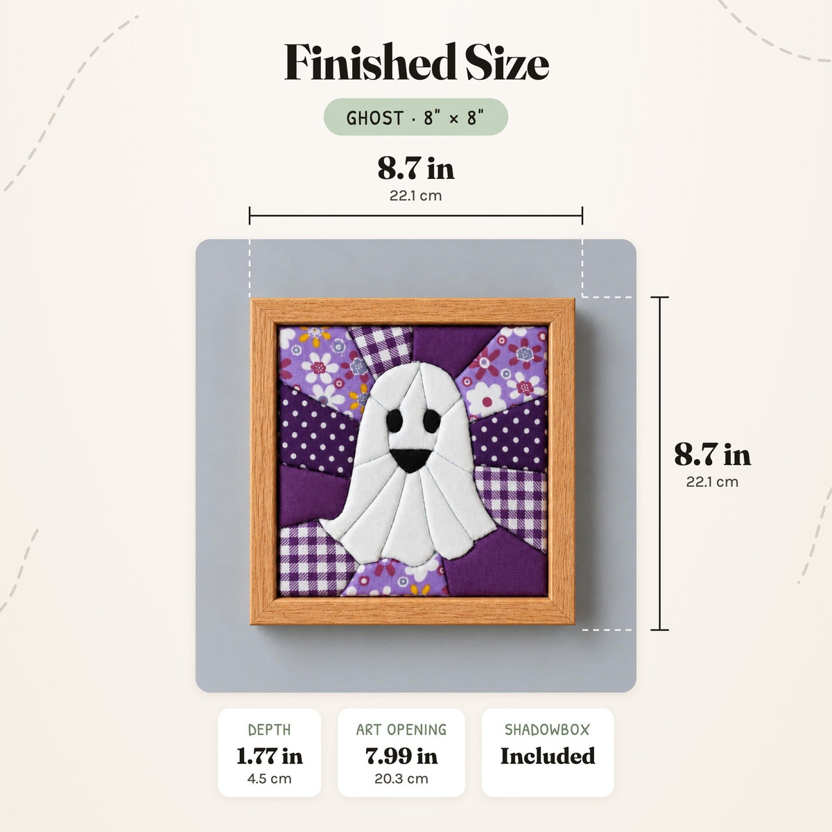 Kinusaiga Craft Kit: Ghost, 8" × 8"