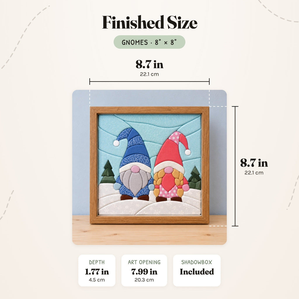 Kinusaiga Craft Kit: Gnomes, 8" × 8"