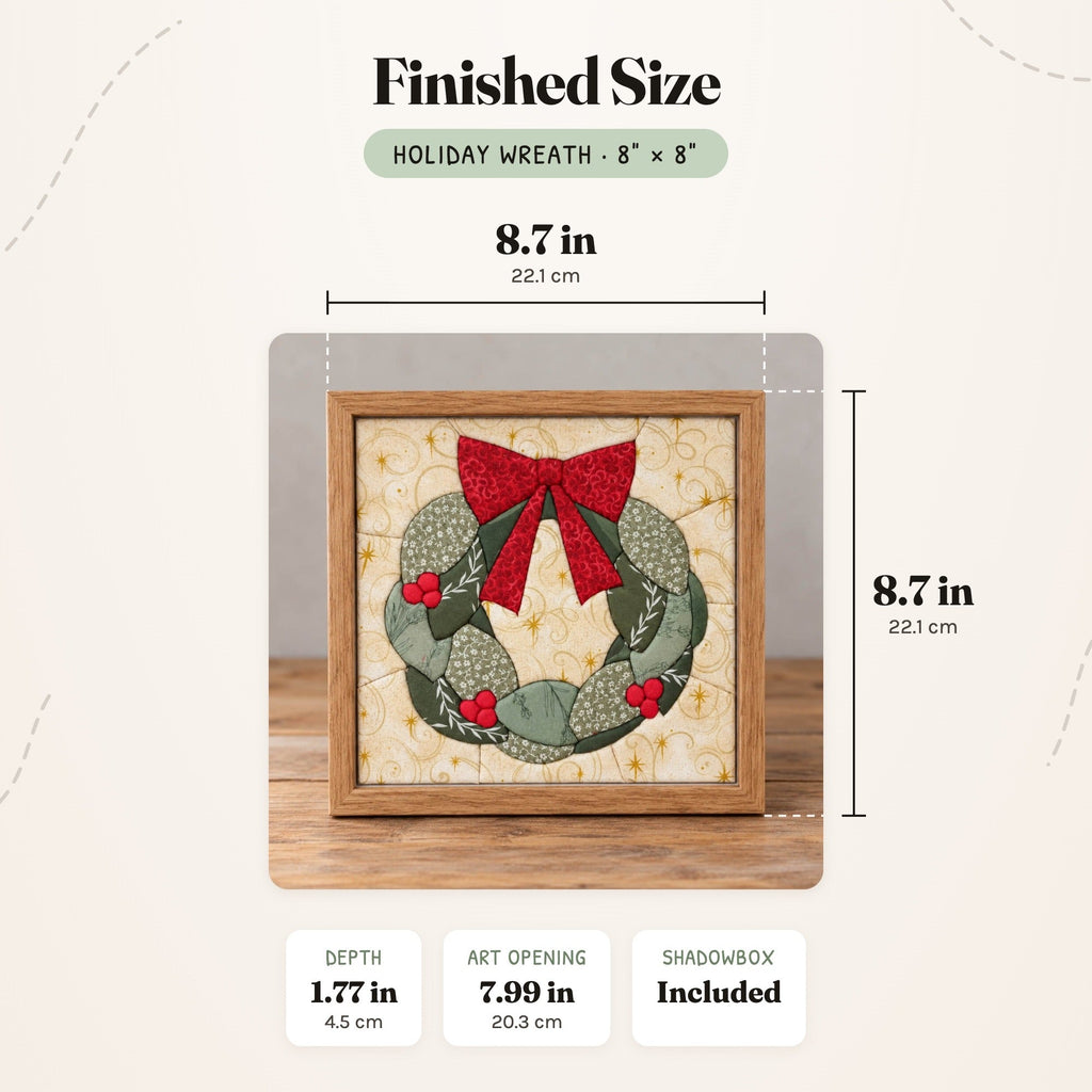 Kinusaiga Craft Kit: Holiday Wreath, 8" × 8"
