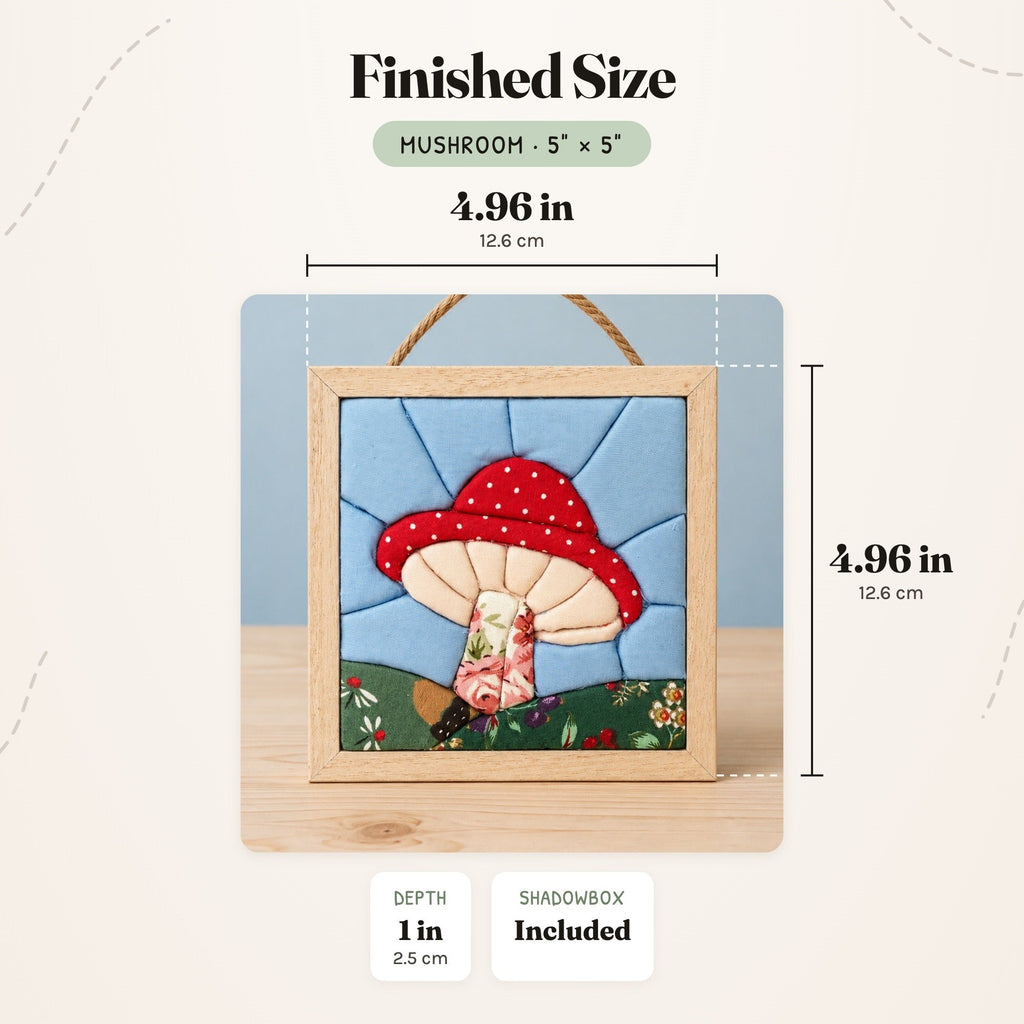 Kinusaiga Craft Kit: Mushroom, 5" × 5"