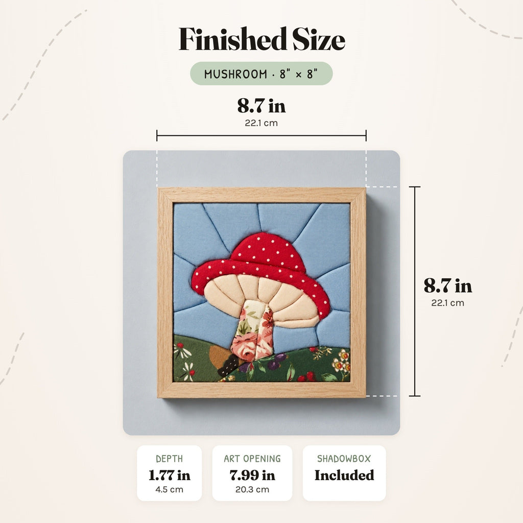 Kinusaiga Craft Kit: Mushroom, 8" × 8"