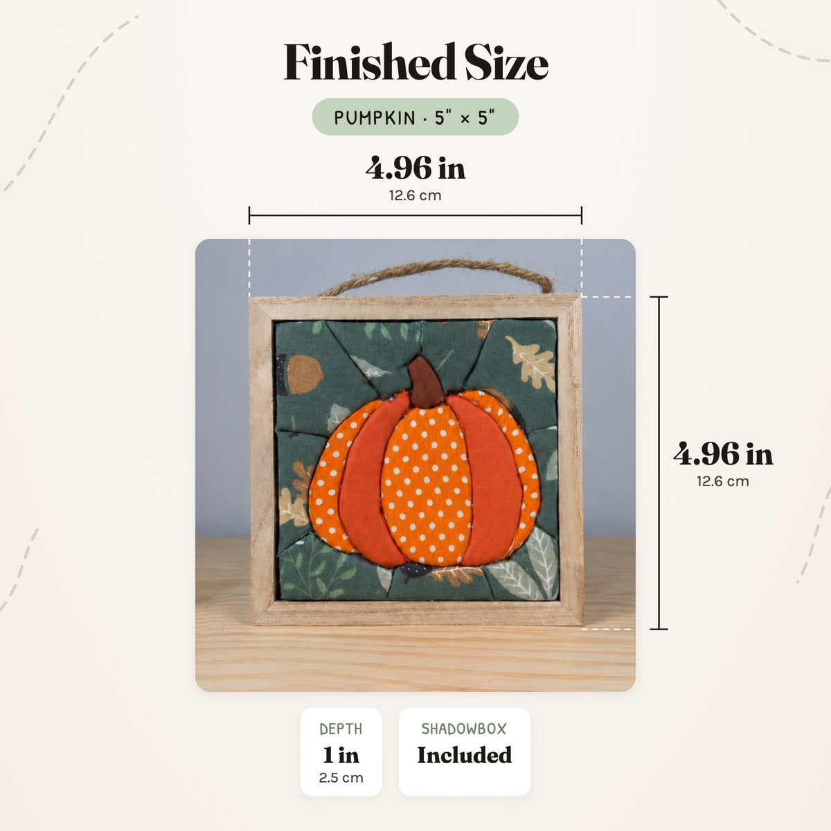 Kinusaiga Craft Kit: Pumpkin, 5" × 5"