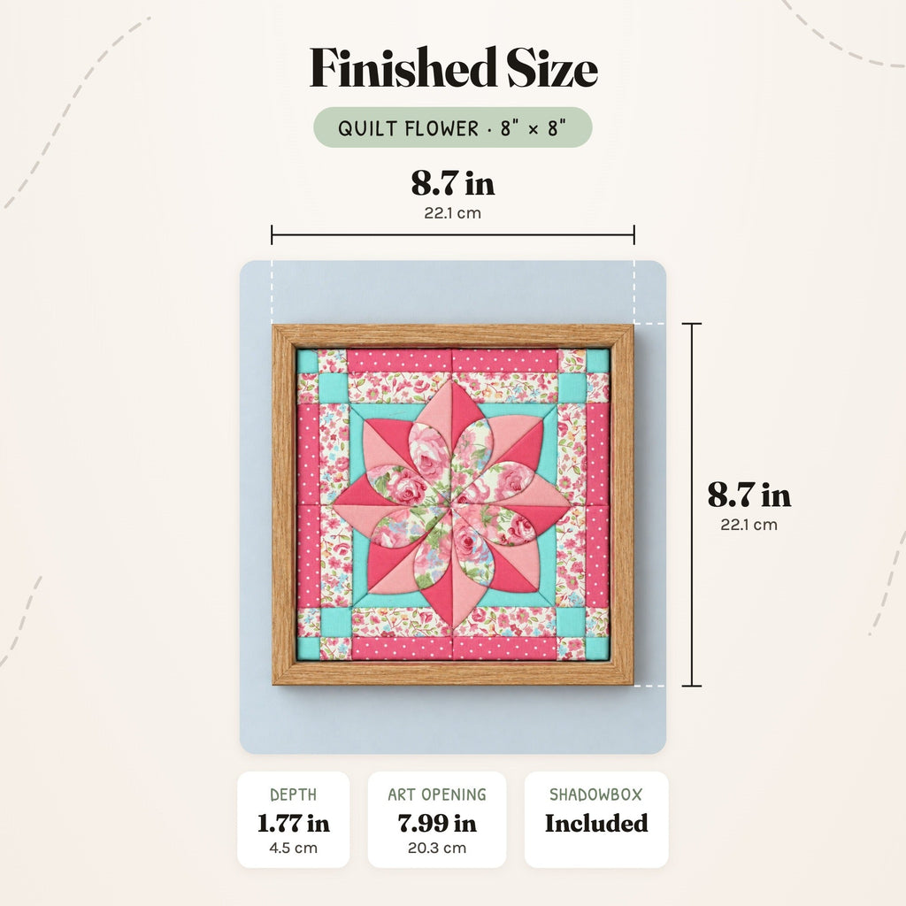 Kinusaiga Craft Kit: Quilt Flower, 8" × 8"