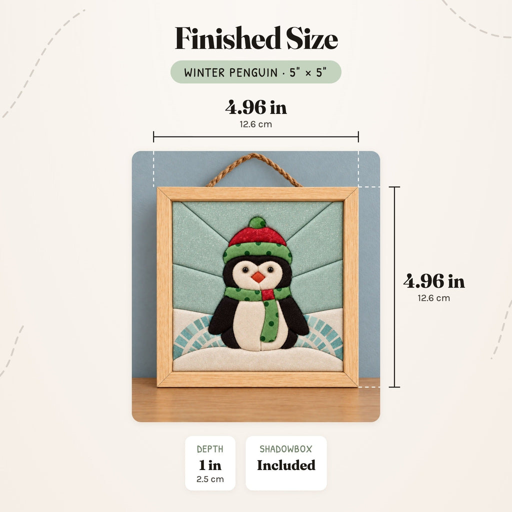 Kinusaiga Craft Kit: Winter Penguin, 5" × 5"