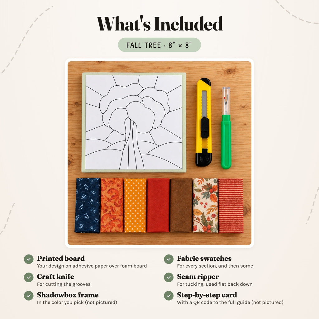Kinusaiga Craft Kit: Fall Tree, 8" × 8"
