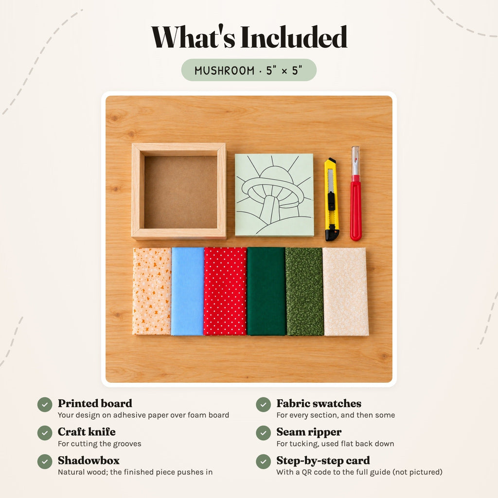 Kinusaiga Craft Kit: Mushroom, 5" × 5"