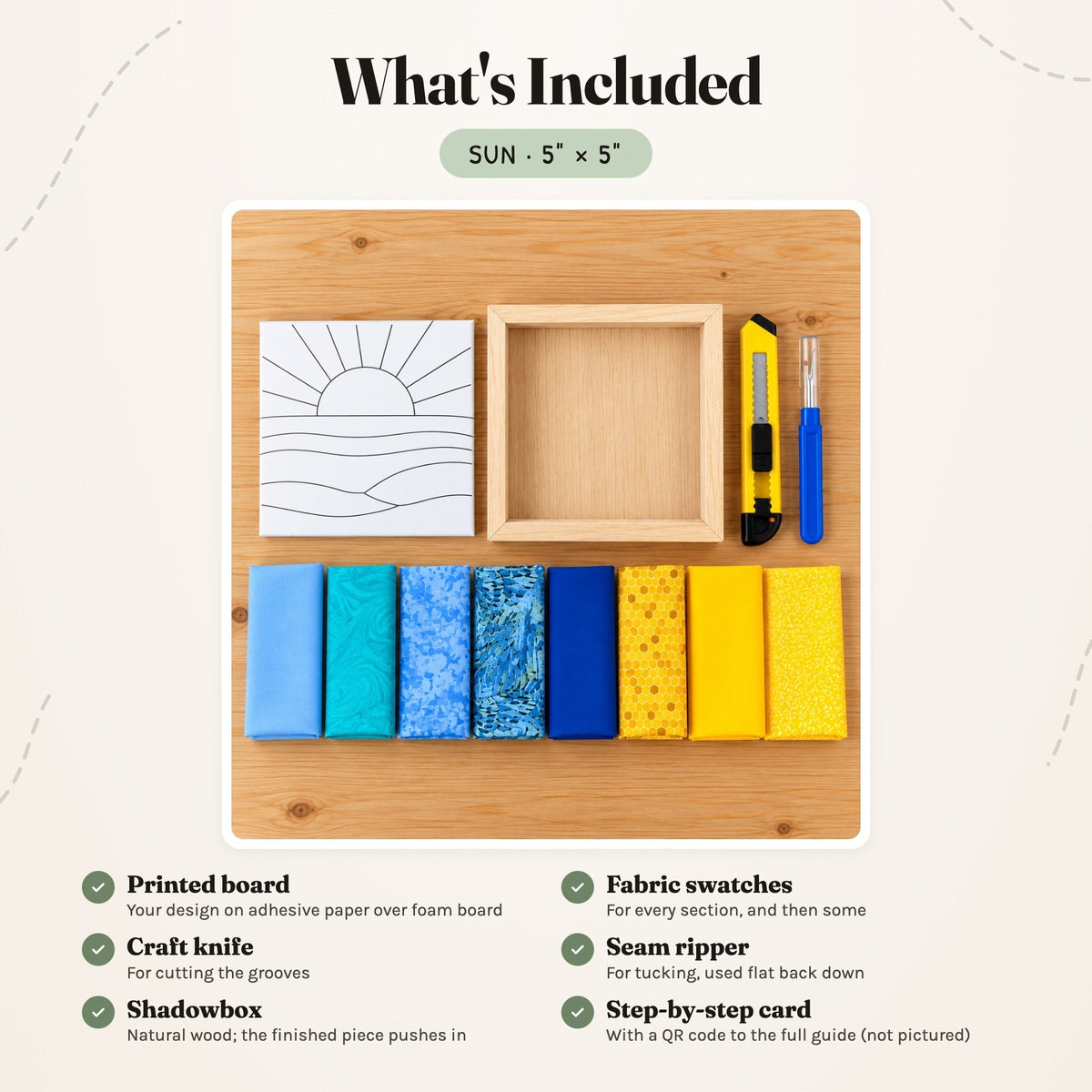 Kinusaiga Craft Kit: Sun, 5" × 5"