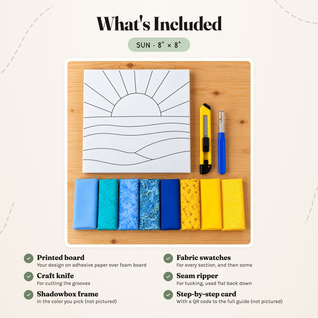Kinusaiga Craft Kit: Sun, 8" × 8"